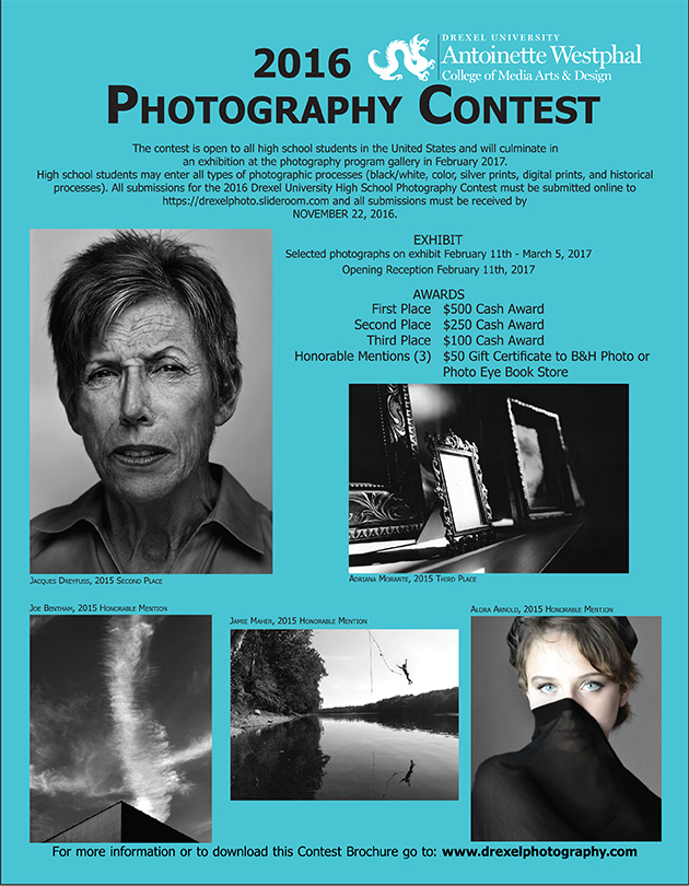 2016 Drexel Photography High School Contest Awards Info